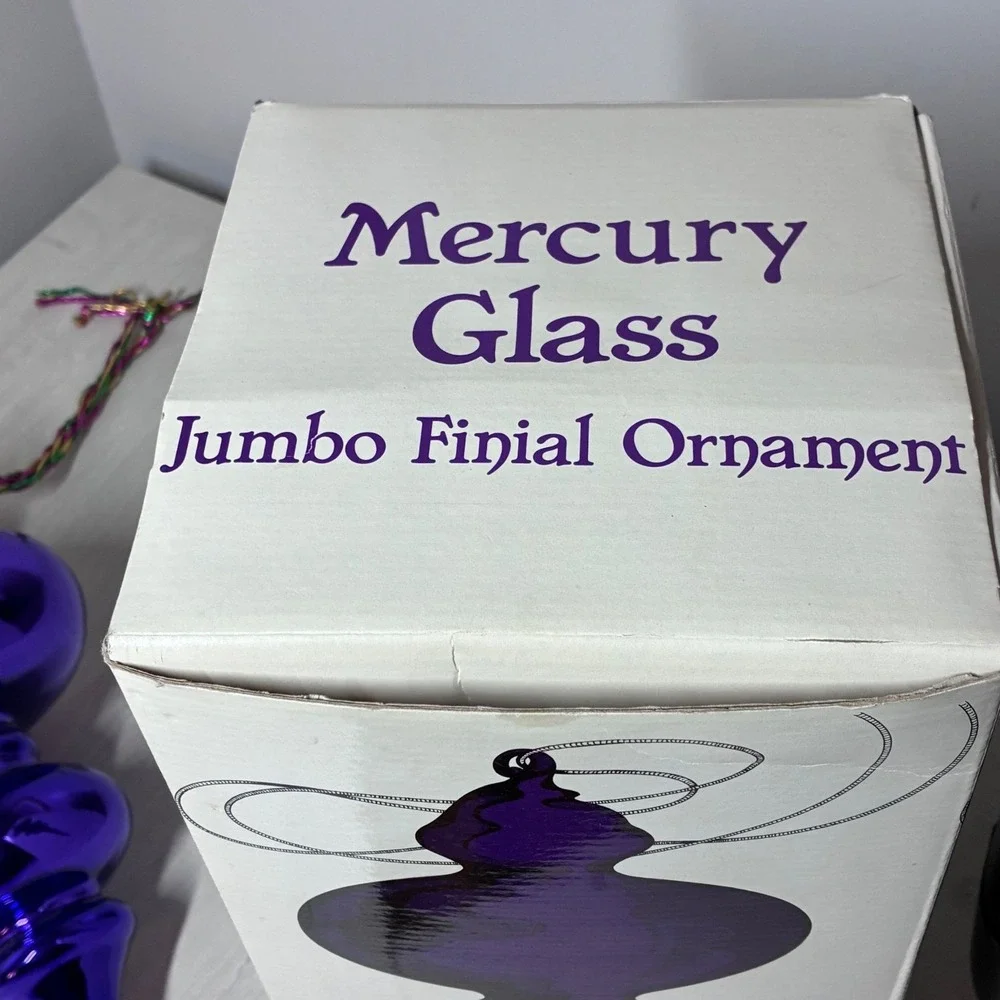 Department 56 Purple Mercury Glass Jumbo Finial Christmas Ornament 17.5